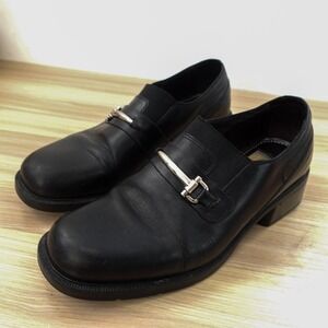 Vintage‎ Horsebit Loafer Womens 9 Black Comfort Slip Leather BACCO BUCCI ITALY